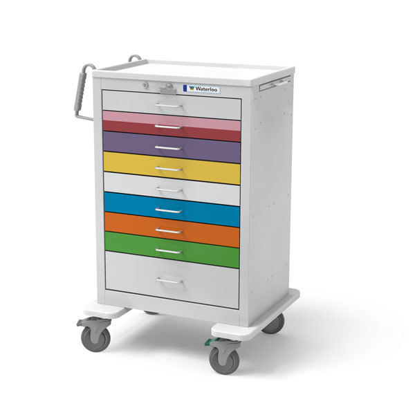Waterloo Healthcare Waterloo 9-Drawer X-Tall Steel Pediatric Cart UTGLU-9PEDS